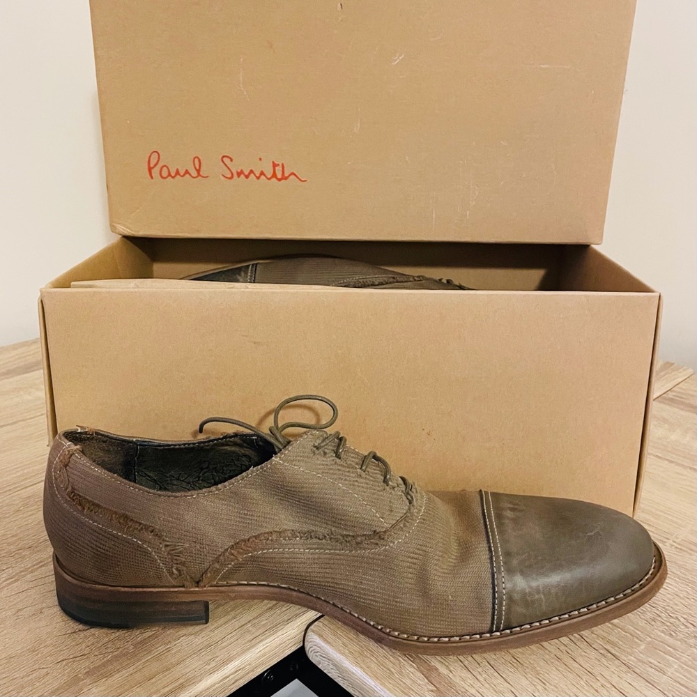 Paul Smith- Leather/ Canvas cap toe dress shoe